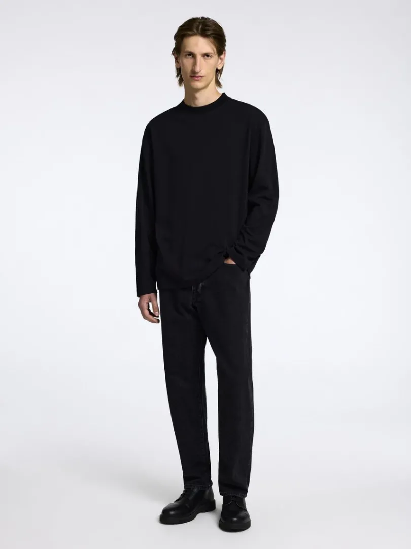 bomuld_top_med_lange_rme_1.webp T-shirts>SELECTED 100% BOMULD TOP MED LANGE ÆRMER Black