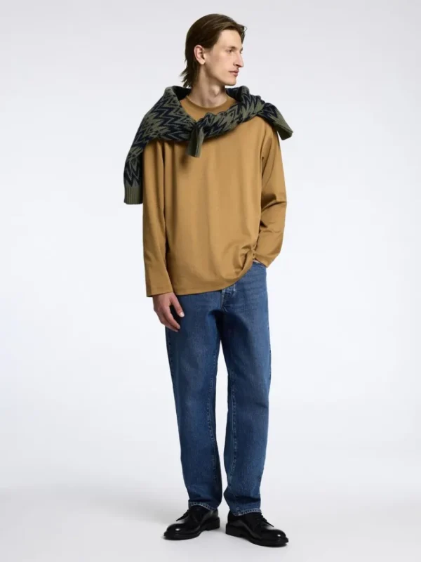 T-shirts>SELECTED 100% BOMULD TOP MED LANGE ÆRMER Orange