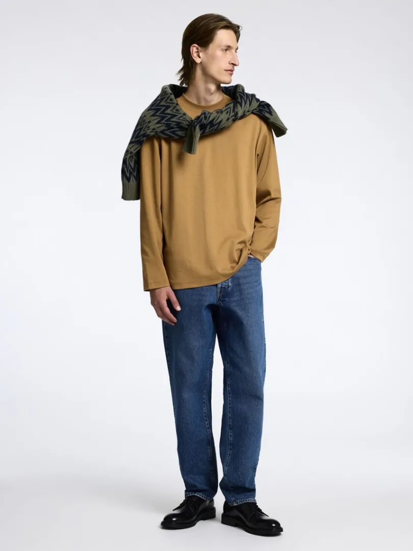 bomuld_top_med_lange_rme_2-2.webp T-shirts>SELECTED 100% BOMULD TOP MED LANGE ÆRMER Orange