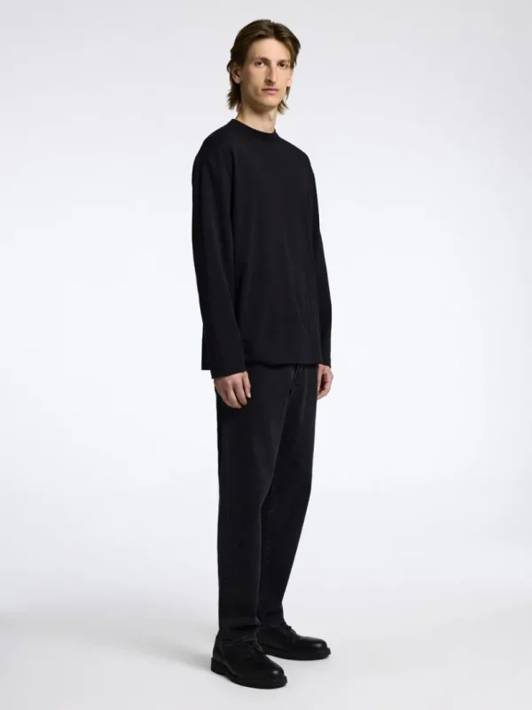 T-shirts>SELECTED 100% BOMULD TOP MED LANGE ÆRMER Black