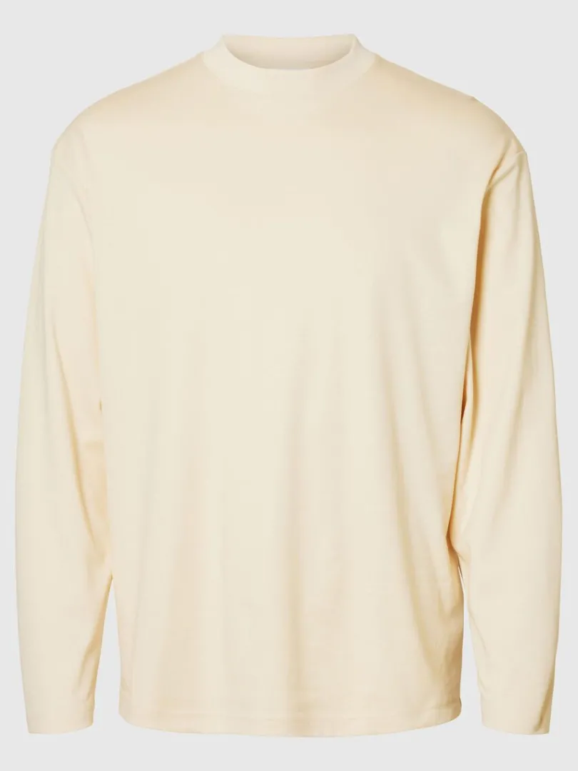 bomuld_top_med_lange_rme_5-1.webp T-shirts>SELECTED 100% BOMULD TOP MED LANGE ÆRMER Beige