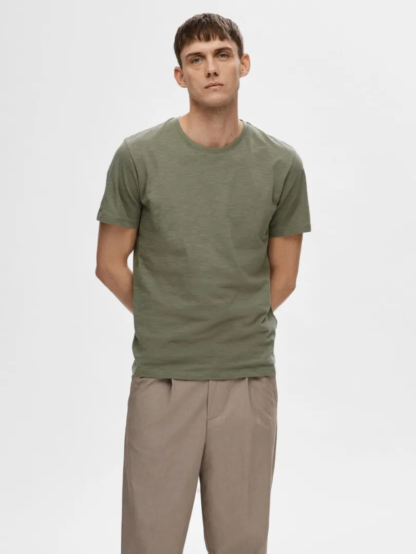 bomuldsslub_tshirt_0-2.webp T-shirts>SELECTED BOMULDSSLUB T-SHIRT Green