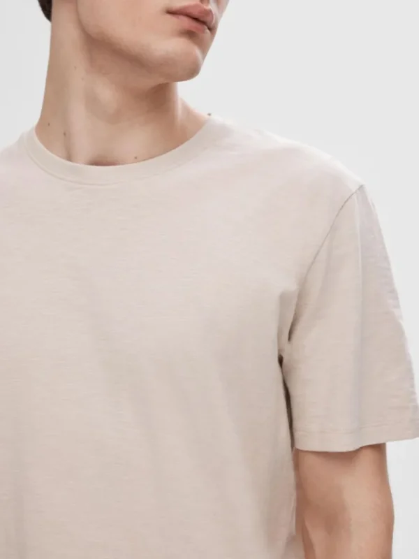 T-shirts>SELECTED BOMULDSSLUB T-SHIRT Beige