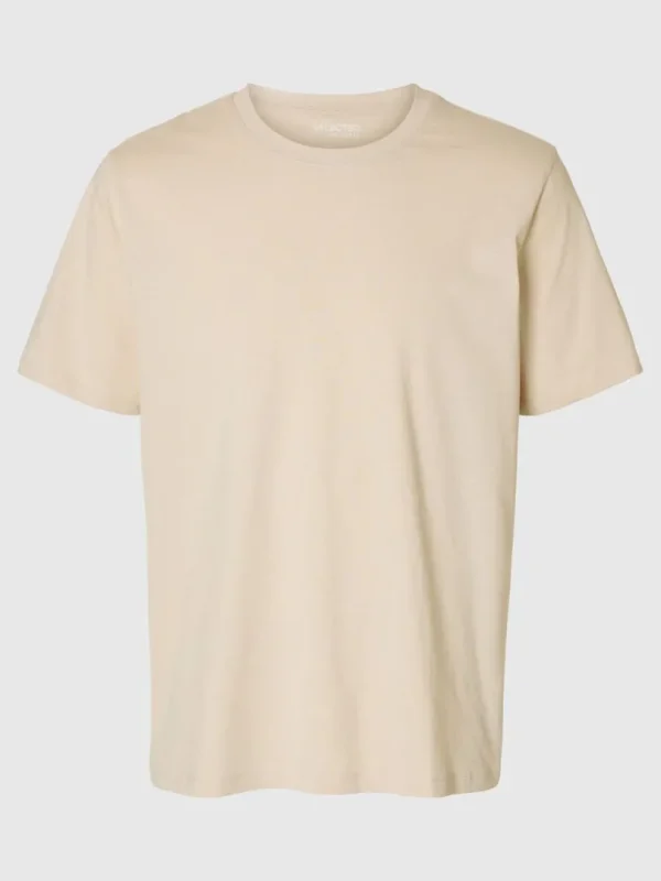 T-shirts>SELECTED BOMULDSSLUB T-SHIRT Beige