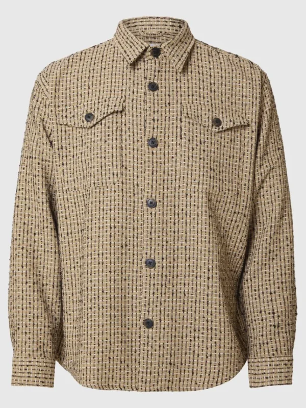Overtøj | Skjorter>SELECTED BOXY FIT BOUCLE OVERSHIRT Brown