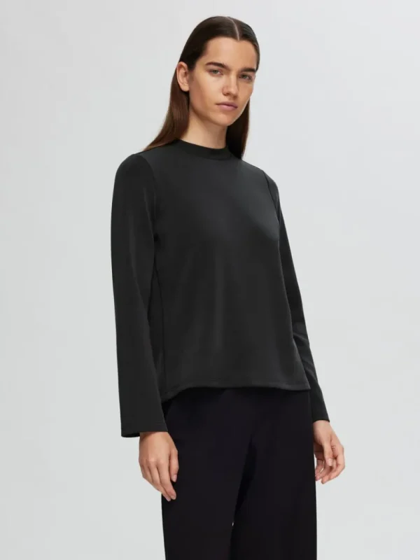 T-shirts>SELECTED BOXY FIT LANGÆRMET T-SHIRT Black