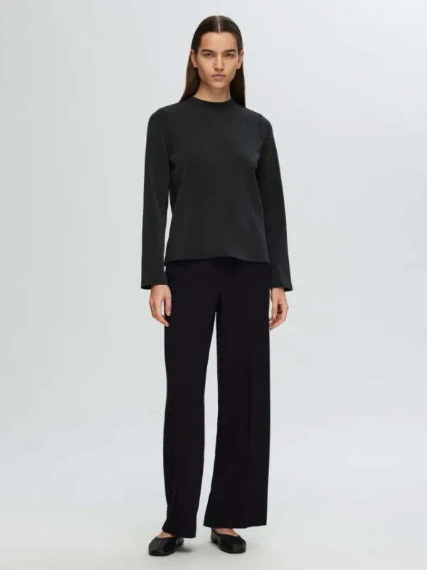 T-shirts>SELECTED BOXY FIT LANGÆRMET T-SHIRT Black