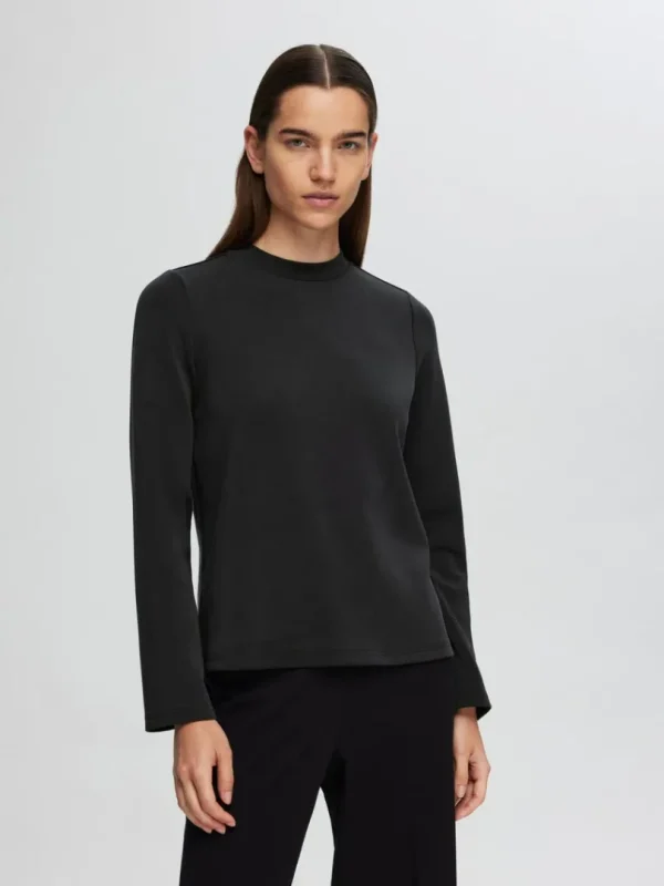 T-shirts>SELECTED BOXY FIT LANGÆRMET T-SHIRT Black