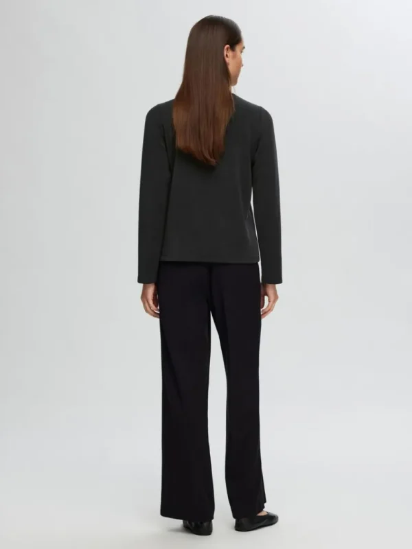 T-shirts>SELECTED BOXY FIT LANGÆRMET T-SHIRT Black