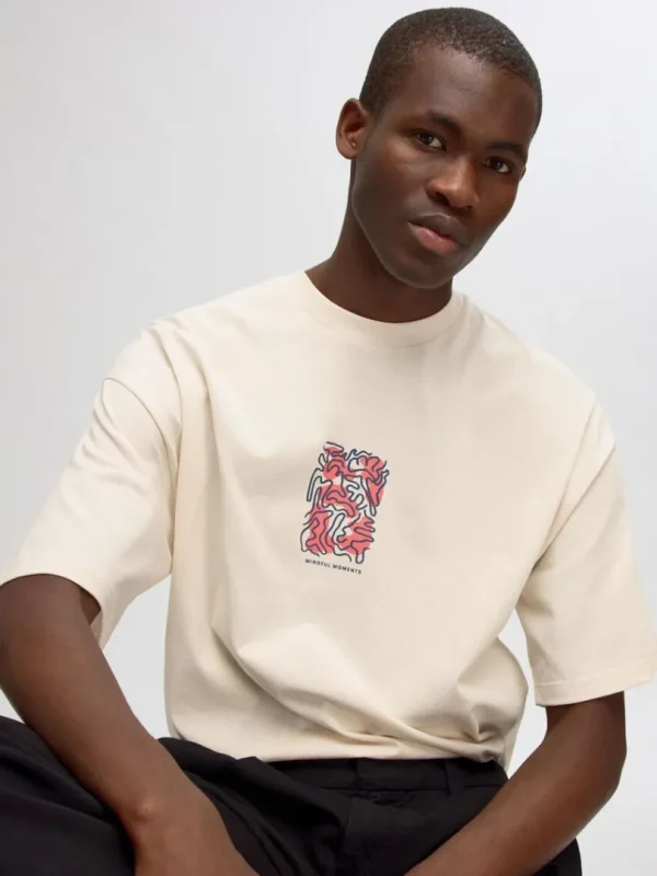 T-shirts>SELECTED BOXY FIT T-SHIRT Beige