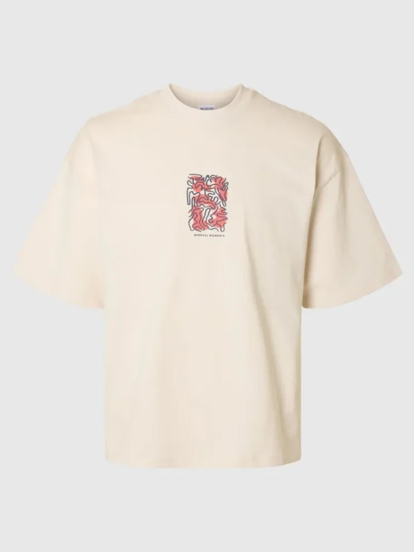 T-shirts>SELECTED BOXY FIT T-SHIRT Beige