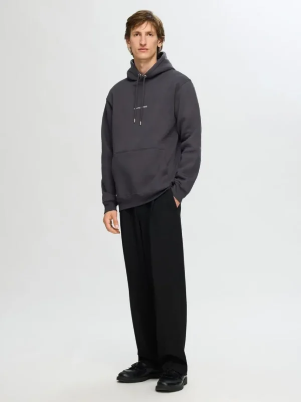 Hættetrøjer & Sweatshirts>SELECTED BRODERET HOODIE Grey