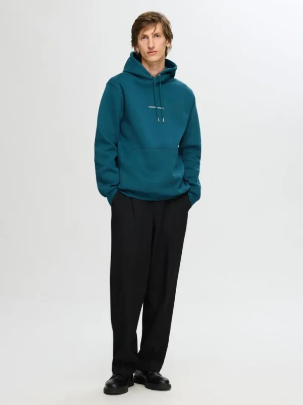 Hættetrøjer & Sweatshirts>SELECTED BRODERET HOODIE Blue