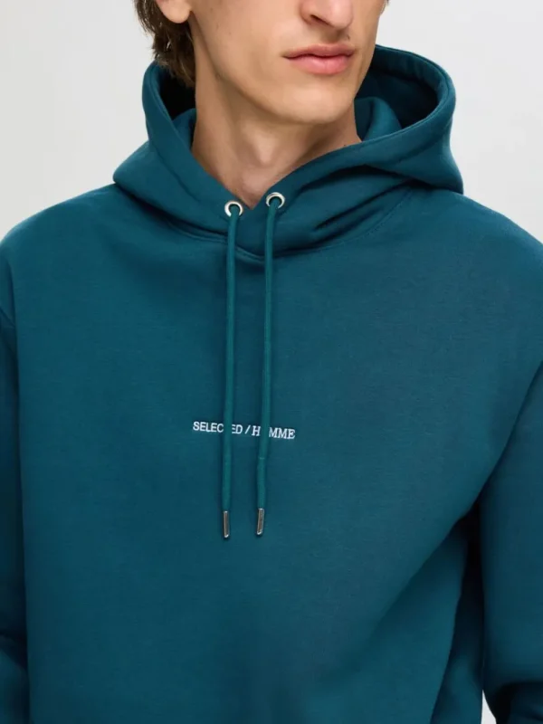 Hættetrøjer & Sweatshirts>SELECTED BRODERET HOODIE Blue