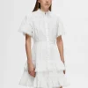 Kjoler>SELECTED BRODERET KORT KJOLE White