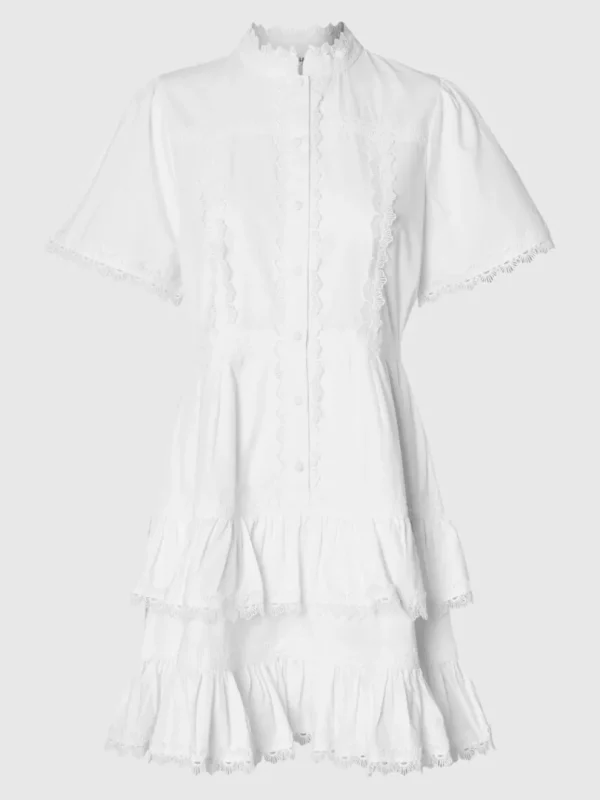 Kjoler>SELECTED BRODERET KORT KJOLE White