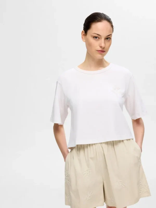 Shorts>SELECTED BRODERET SHORTS Beige