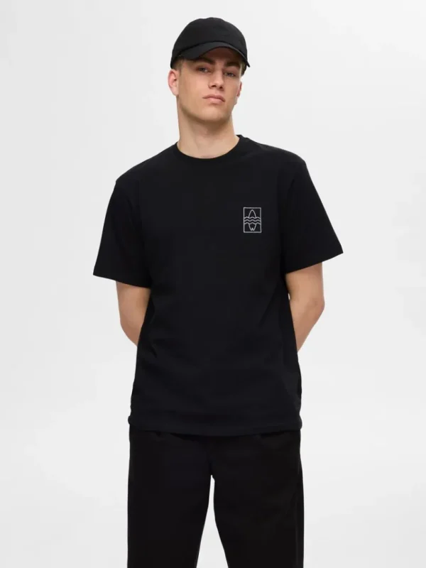 T-shirts>SELECTED BRODERET T-SHIRT Black