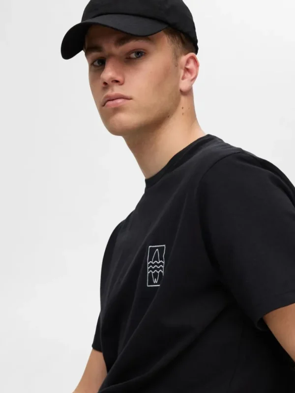 T-shirts>SELECTED BRODERET T-SHIRT Black