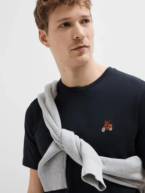 T-shirts>SELECTED BRODERET T-SHIRT Blue
