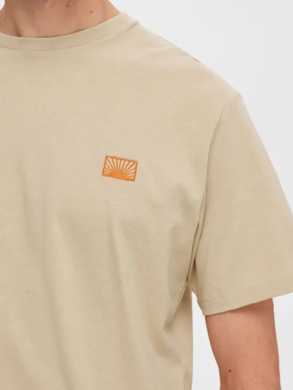 T-shirts>SELECTED BRODERET T-SHIRT Beige