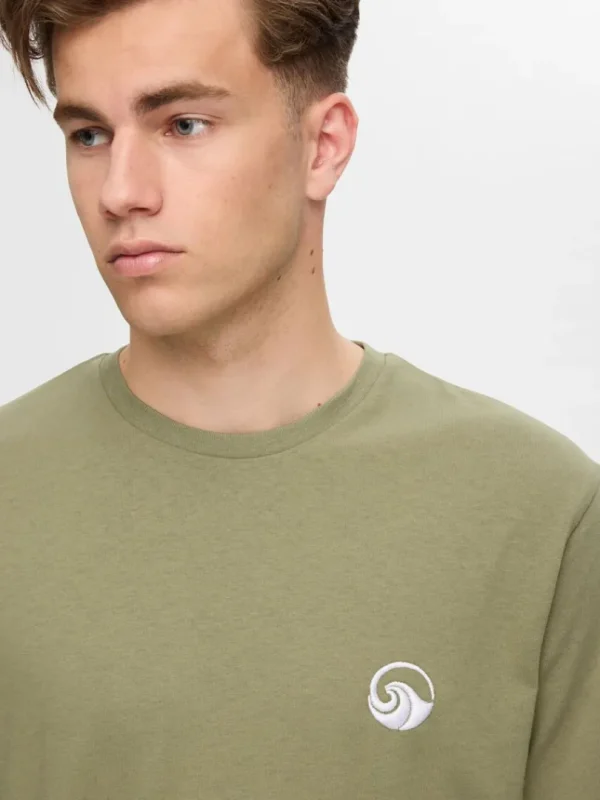 T-shirts>SELECTED BRODERET T-SHIRT Green