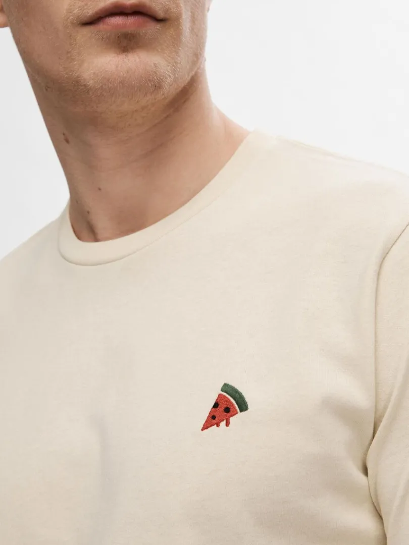 broderet_tshirt_3-5.webp T-shirts>SELECTED BRODERET T-SHIRT Beige