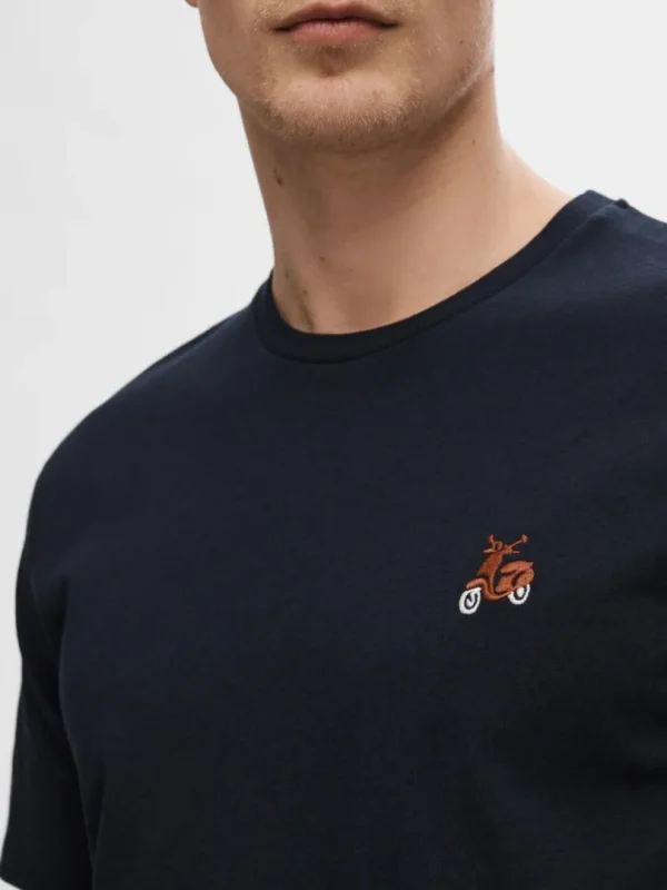 T-shirts>SELECTED BRODERET T-SHIRT Blue