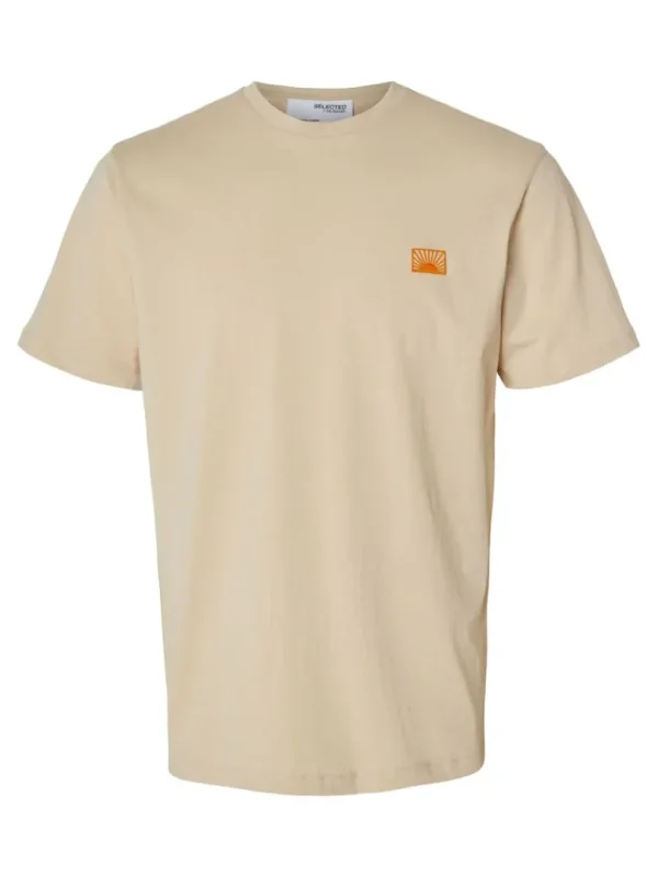 T-shirts>SELECTED BRODERET T-SHIRT Beige