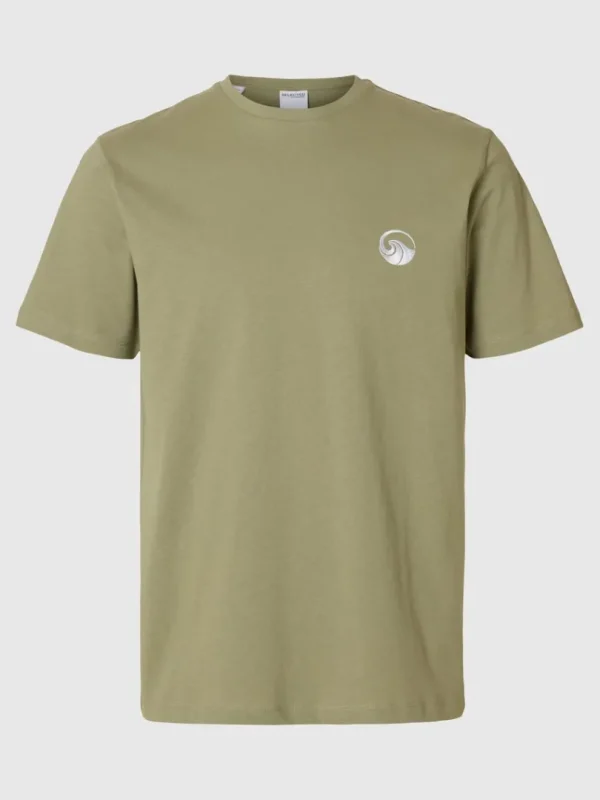 T-shirts>SELECTED BRODERET T-SHIRT Green