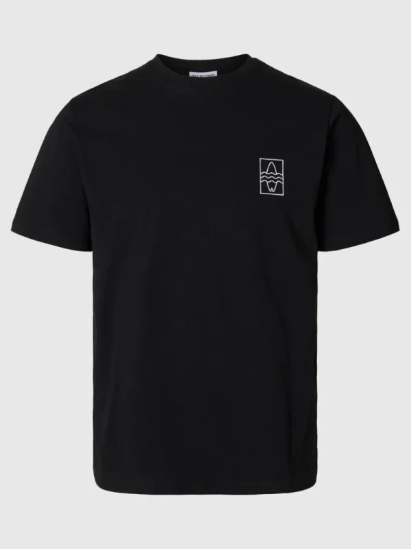 T-shirts>SELECTED BRODERET T-SHIRT Black