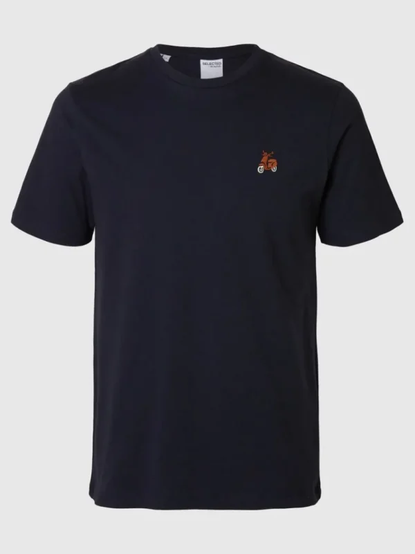 T-shirts>SELECTED BRODERET T-SHIRT Blue