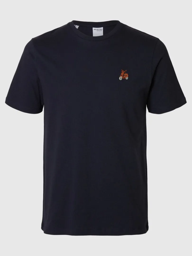 broderet_tshirt_5-6.webp T-shirts>SELECTED BRODERET T-SHIRT Blue