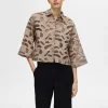 Skjorter>SELECTED BRODERIE ANGLAISE CROPPED SKJORTE Beige