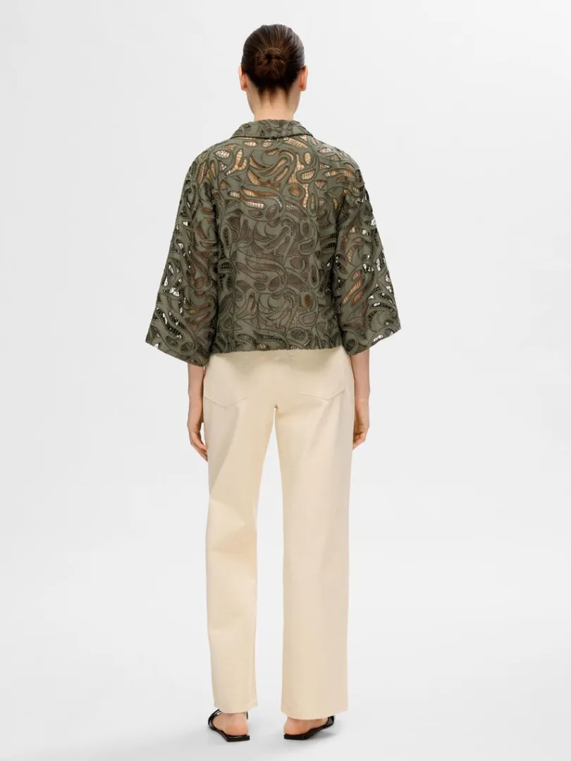 broderie_anglaise_cropped_4.webp Skjorter>SELECTED BRODERIE ANGLAISE CROPPED SKJORTE Green