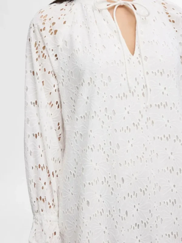 Kjoler>SELECTED BRODERIE ANGLAISE MAXIKJOLE White