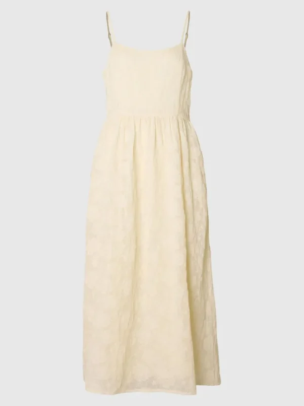 Kjoler>SELECTED BRODERIE ANGLAISE MIDIKJOLE Beige