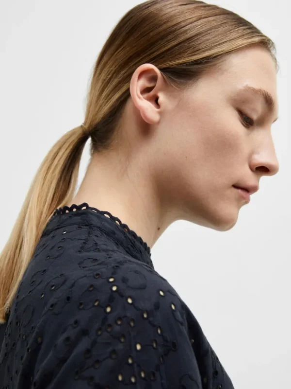 Skjorter>SELECTED BRODERIE ANGLAISE SKJORTE Blue