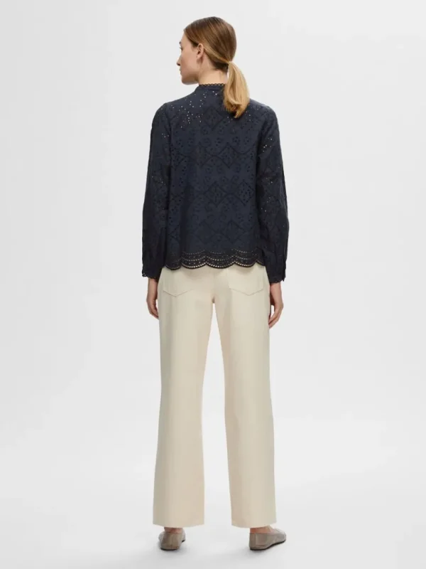 Skjorter>SELECTED BRODERIE ANGLAISE SKJORTE Blue