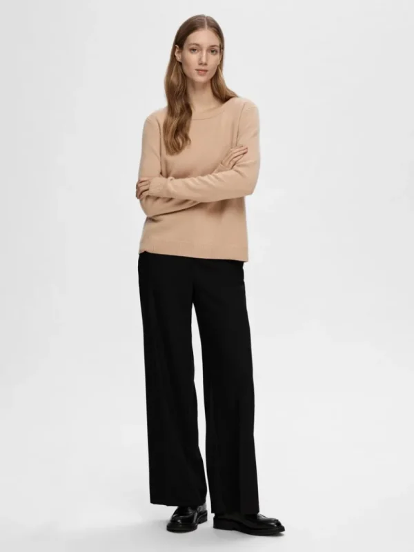 Strik>SELECTED 100% CASHMERE STRIKTRØJE Brown