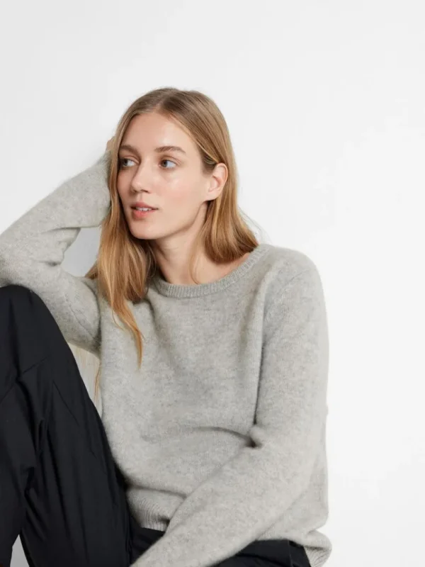 Strik>SELECTED 100% CASHMERE STRIKTRØJE Grey