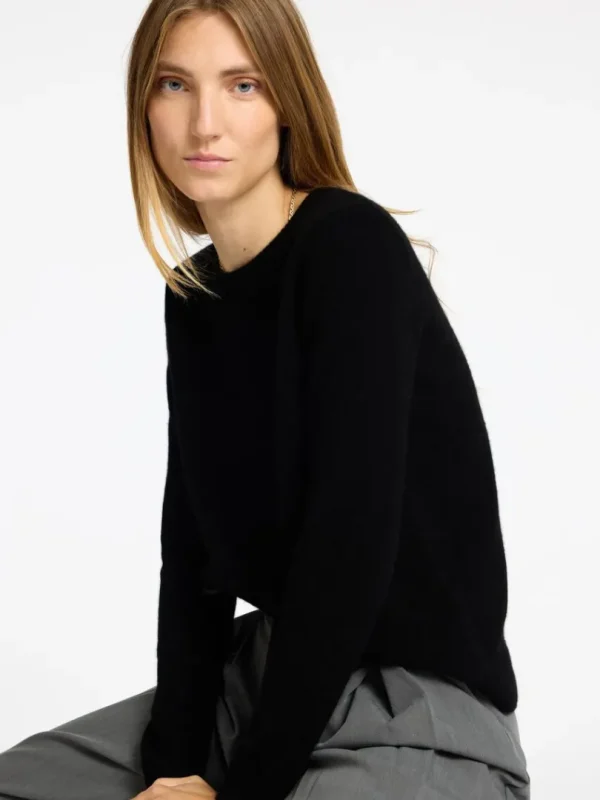 Strik>SELECTED 100% CASHMERE STRIKTRØJE Black