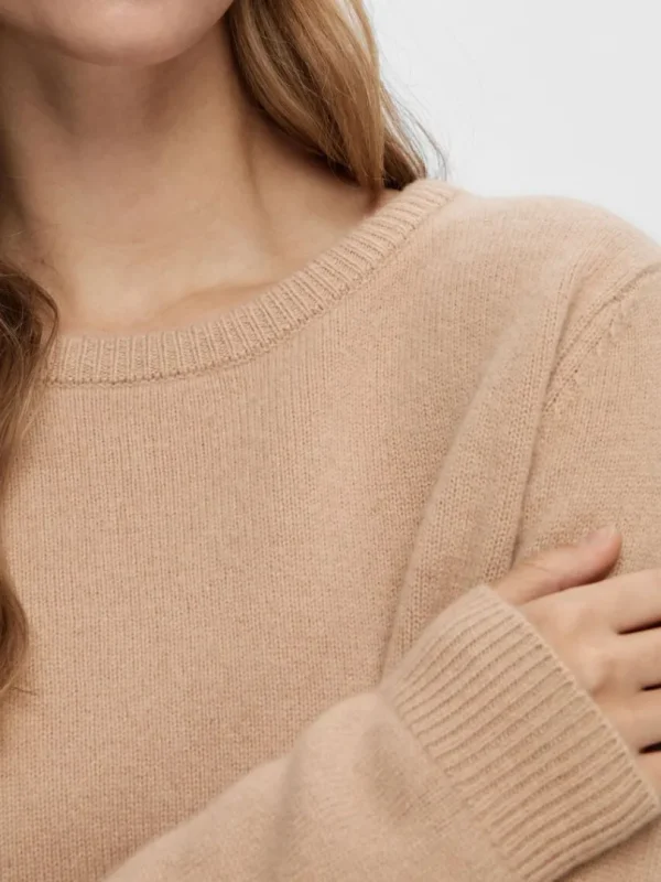 Strik>SELECTED 100% CASHMERE STRIKTRØJE Brown