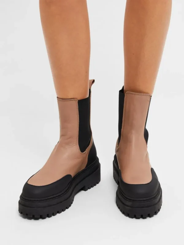Sko>SELECTED CHUNKY CHELSEA-STØVLER Brown