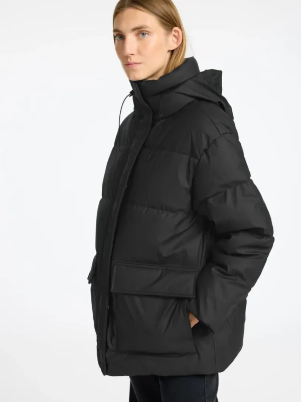 Overtøj>SELECTED COATED DYNEJAKKE Black