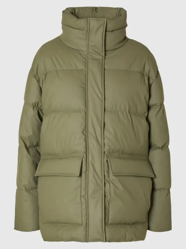 Overtøj>SELECTED COATED DYNEJAKKE Green
