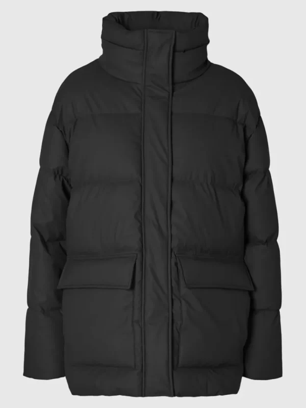 Overtøj>SELECTED COATED DYNEJAKKE Black