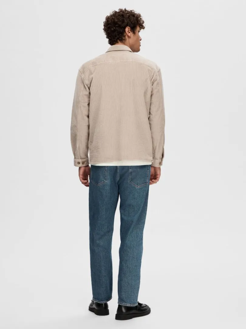 corduroy_overshirt_1-3.webp Overtøj | Skjorter>SELECTED CORDUROY OVERSHIRT Beige