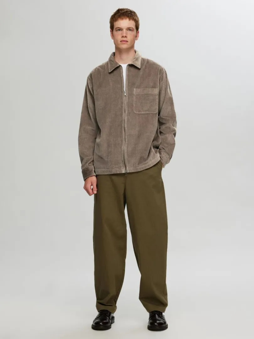 corduroy_overshirt_2-1.webp Overtøj | Skjorter>SELECTED CORDUROY OVERSHIRT Brown