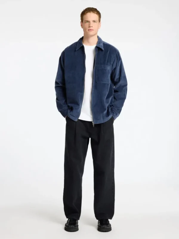 Overtøj | Skjorter>SELECTED CORDUROY OVERSHIRT Blue